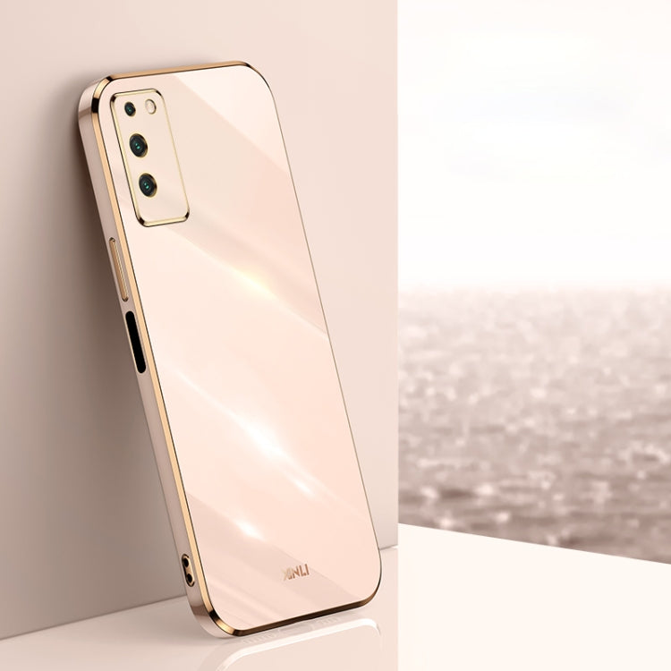 XINLI Straight Edge 6D Electroplate TPU Phone Case – TPU, For Honor V40 5G, For Honor X10 5G, For Huawei nova 8 5G, For Honor 50 For Honor X10 5G Pink