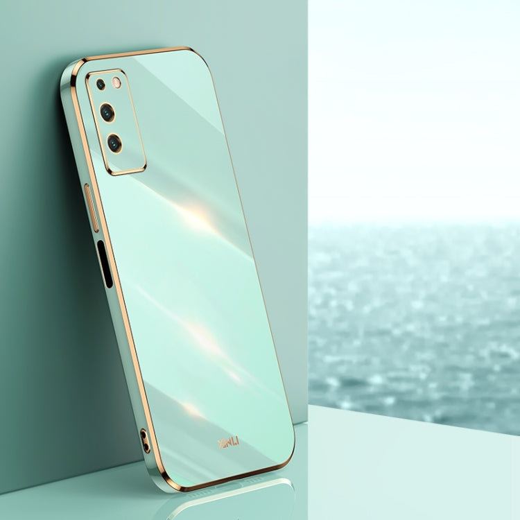 XINLI Straight Edge 6D Electroplate TPU Phone Case – TPU, For Honor V40 5G, For Honor X10 5G, For Huawei nova 8 5G, For Honor 50 For Honor X10 5G Mint Green