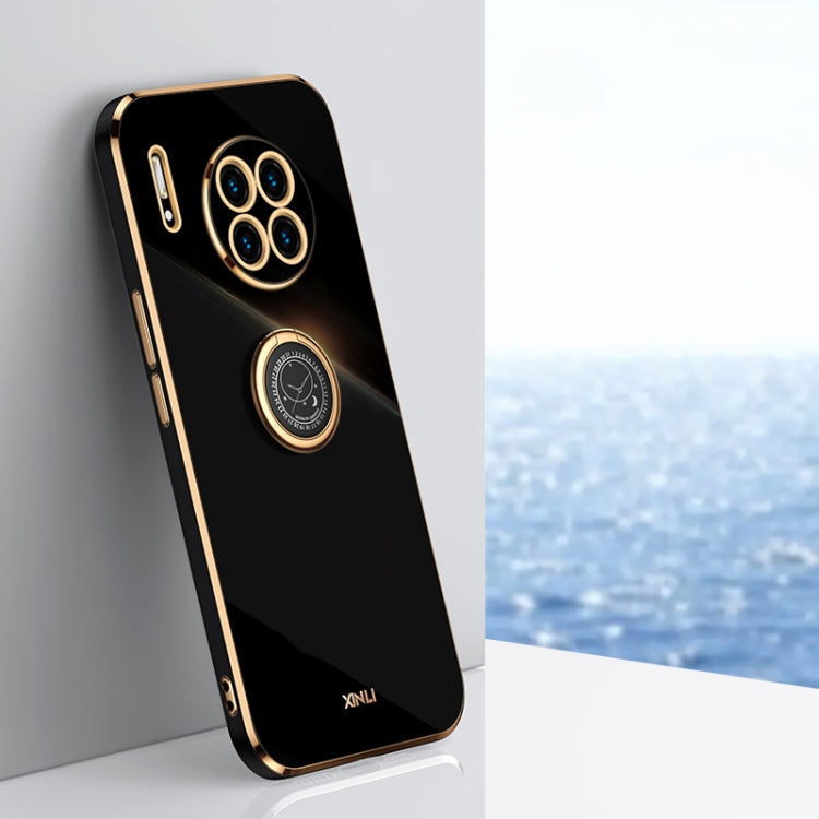 XINLI Straight Edge 6D Electroplate TPU Phone Case with Ring Holder – Ring Holder, TPU, For Huawei Mate 30, For Huawei Mate 30 Pro, For Huawei Mate 40