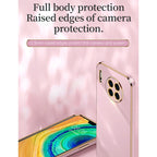 XINLI Straight Edge 6D Electroplate TPU Phone Case with Ring Holder – Ring Holder, TPU, For Huawei Mate 30, For Huawei Mate 30 Pro, For Huawei Mate 40