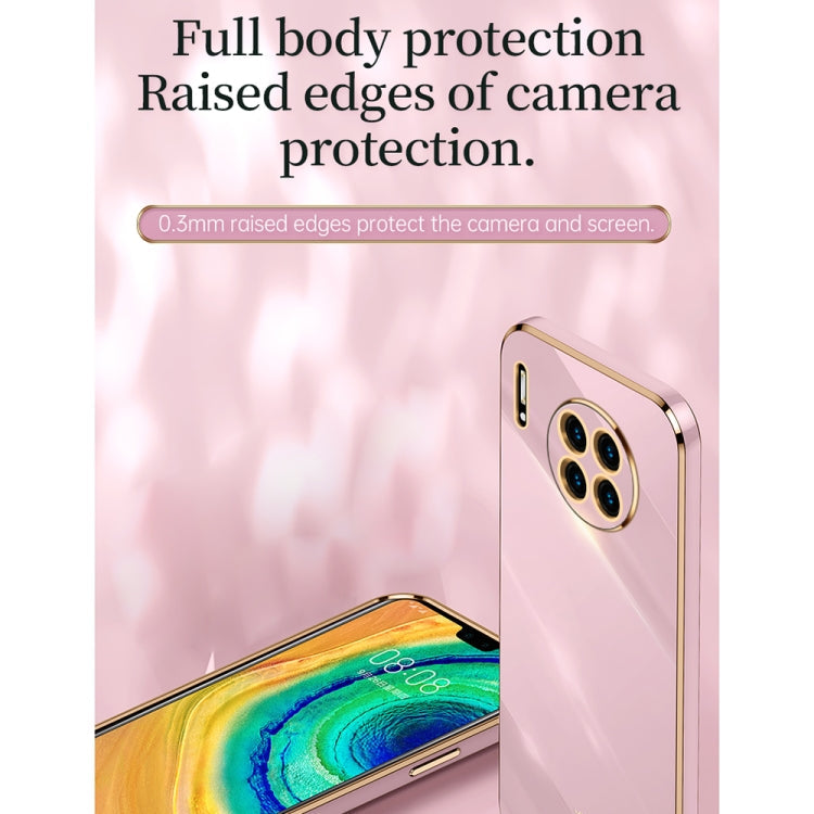 XINLI Straight Edge 6D Electroplate TPU Phone Case with Ring Holder – Ring Holder, TPU, For Huawei Mate 30, For Huawei Mate 30 Pro, For Huawei Mate 40