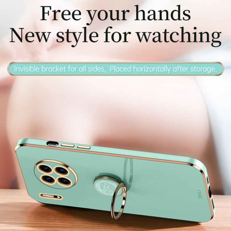 XINLI Straight Edge 6D Electroplate TPU Phone Case with Ring Holder – Ring Holder, TPU, For Huawei Mate 30, For Huawei Mate 30 Pro, For Huawei Mate 40