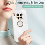 XINLI Straight Edge 6D Electroplate TPU Phone Case with Ring Holder – Ring Holder, TPU, For Huawei Mate 30, For Huawei Mate 30 Pro, For Huawei Mate 40