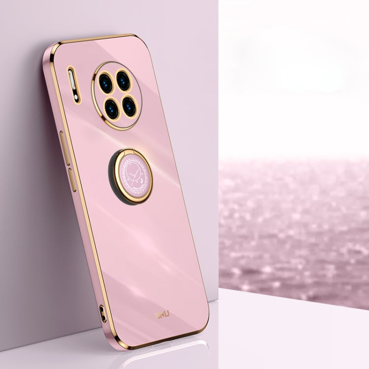 XINLI Straight Edge 6D Electroplate TPU Phone Case with Ring Holder – Ring Holder, TPU, For Huawei Mate 30, For Huawei Mate 30 Pro, For Huawei Mate 40 For Huawei Mate 30 Cherry Purple