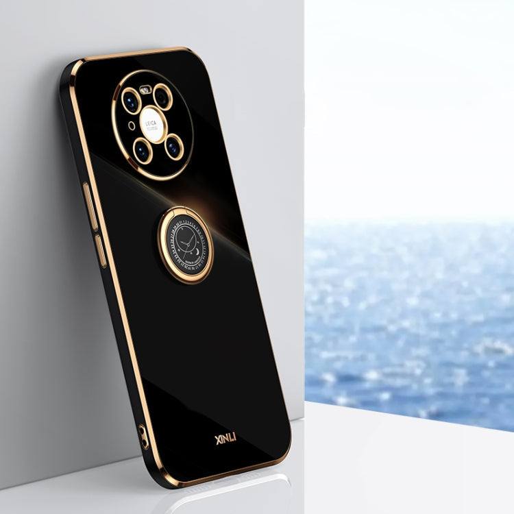 XINLI Straight Edge 6D Electroplate TPU Phone Case with Ring Holder – Ring Holder, TPU, For Huawei Mate 40 Pro, For Huawei nova 6 5G, For Huawei nova 6 SE