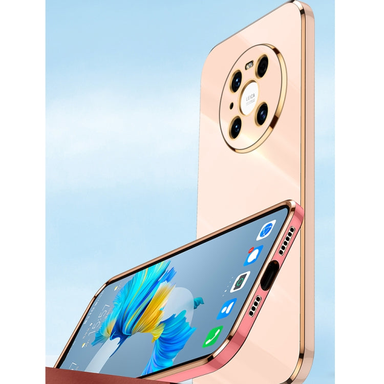 XINLI Straight Edge 6D Electroplate TPU Phone Case with Ring Holder – Ring Holder, TPU, For Huawei Mate 40 Pro, For Huawei nova 6 5G, For Huawei nova 6 SE