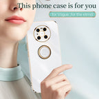 XINLI Straight Edge 6D Electroplate TPU Phone Case with Ring Holder – Ring Holder, TPU, For Huawei Mate 40 Pro, For Huawei nova 6 5G, For Huawei nova 6 SE