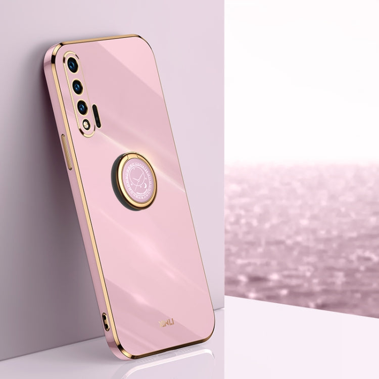 XINLI Straight Edge 6D Electroplate TPU Phone Case with Ring Holder – Ring Holder, TPU, For Huawei Mate 40 Pro, For Huawei nova 6 5G, For Huawei nova 6 SE For Huawei nova 6 5G Cherry Purple