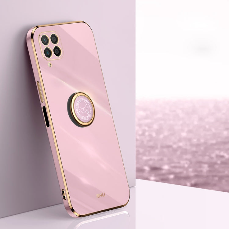 XINLI Straight Edge 6D Electroplate TPU Phone Case with Ring Holder – Ring Holder, TPU, For Huawei Mate 40 Pro, For Huawei nova 6 5G, For Huawei nova 6 SE For Huawei nova 6 SE Cherry Purple