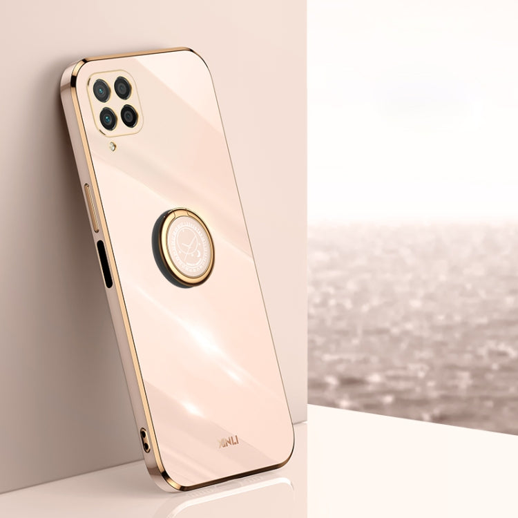XINLI Straight Edge 6D Electroplate TPU Phone Case with Ring Holder – Ring Holder, TPU, For Huawei Mate 40 Pro, For Huawei nova 6 5G, For Huawei nova 6 SE For Huawei nova 6 SE Pink