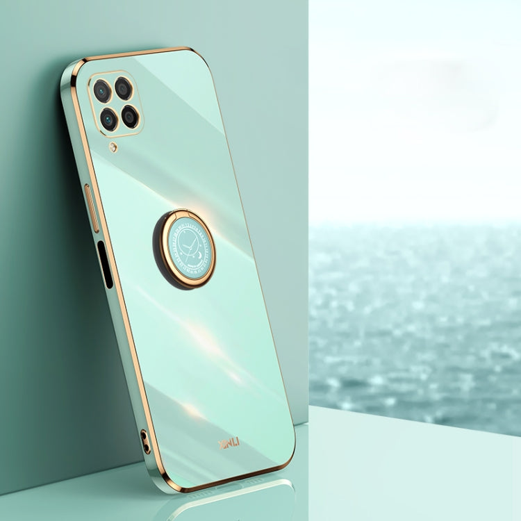 XINLI Straight Edge 6D Electroplate TPU Phone Case with Ring Holder – Ring Holder, TPU, For Huawei Mate 40 Pro, For Huawei nova 6 5G, For Huawei nova 6 SE For Huawei nova 6 SE Mint Green