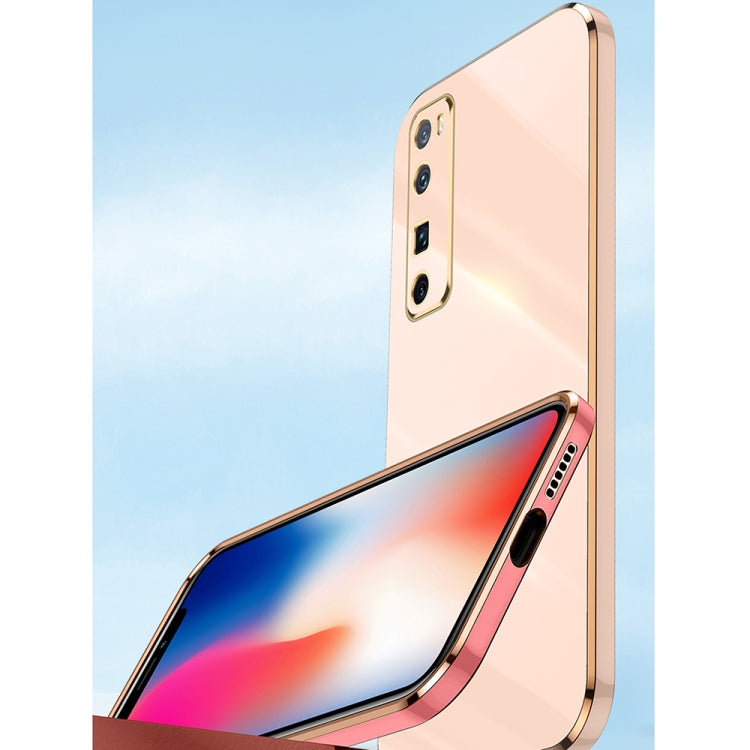 XINLI Straight Edge 6D Electroplate TPU Phone Case with Ring Holder – Ring Holder, TPU, For Huawei nova 7 5G, For Huawei nova 7 Pro 5G, For Huawei nova 7 SE
