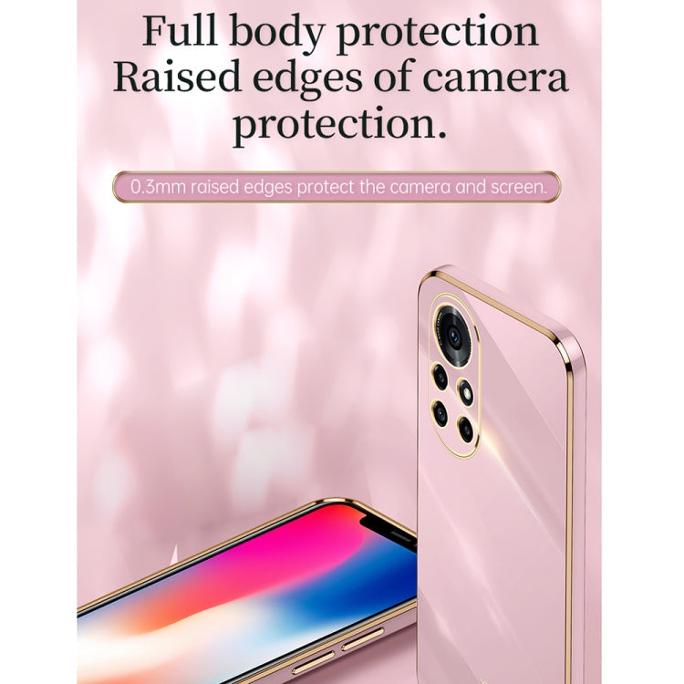 XINLI Straight Edge 6D Electroplate TPU Phone Case with Ring Holder – Ring Holder, TPU, For Huawei nova 8 5G, For Huawei nova 8 Pro 5G, For Huawei nova 8 SE