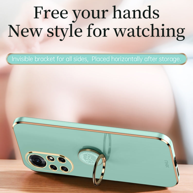 XINLI Straight Edge 6D Electroplate TPU Phone Case with Ring Holder – Ring Holder, TPU, For Huawei nova 8 5G, For Huawei nova 8 Pro 5G, For Huawei nova 8 SE