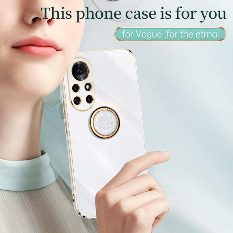 XINLI Straight Edge 6D Electroplate TPU Phone Case with Ring Holder – Ring Holder, TPU, For Huawei nova 8 5G, For Huawei nova 8 Pro 5G, For Huawei nova 8 SE
