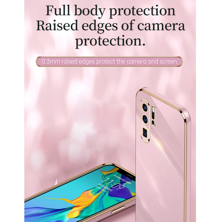 XINLI Straight Edge 6D Electroplate TPU Phone Case with Ring Holder – Ring Holder, TPU, For Huawei P30, For Huawei P30 Pro, For Huawei P30 Lite