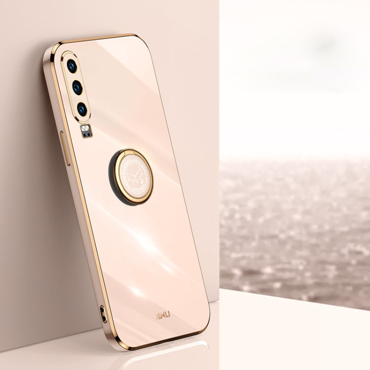 XINLI Straight Edge 6D Electroplate TPU Phone Case with Ring Holder – Ring Holder, TPU, For Huawei P30, For Huawei P30 Pro, For Huawei P30 Lite For Huawei P30 Pink