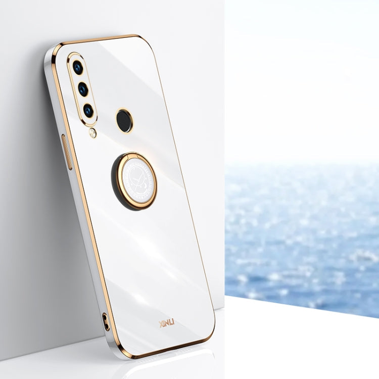 XINLI Straight Edge 6D Electroplate TPU Phone Case with Ring Holder – Ring Holder, TPU, For Huawei P30, For Huawei P30 Pro, For Huawei P30 Lite For Huawei P30 Lite White