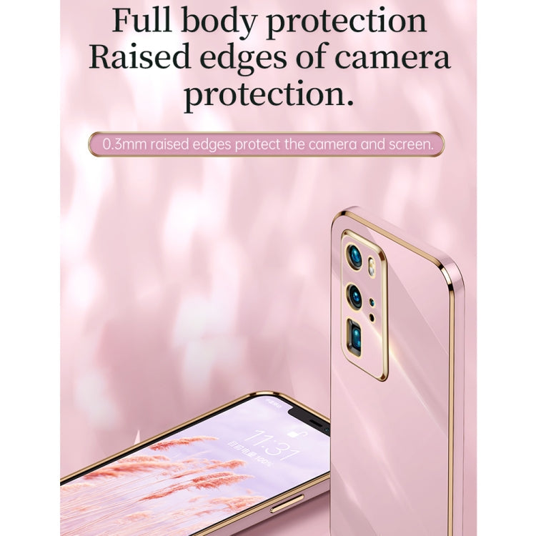 XINLI Straight Edge 6D Electroplate TPU Phone Case with Ring Holder – Ring Holder, TPU, For Huawei P40, For Huawei P40 Pro, For Honor 20