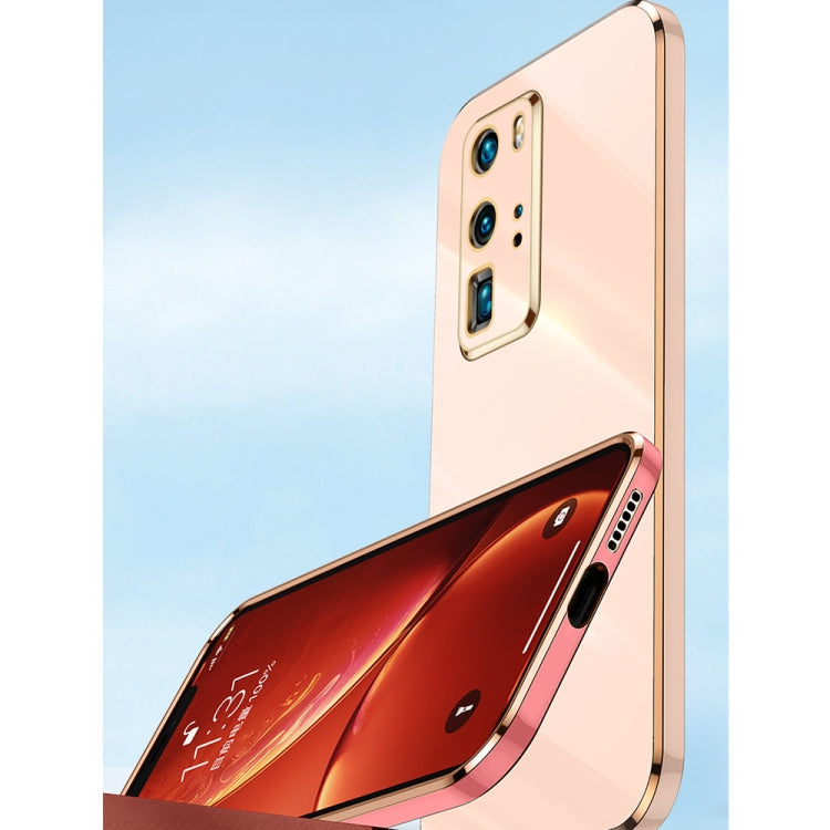 XINLI Straight Edge 6D Electroplate TPU Phone Case with Ring Holder – Ring Holder, TPU, For Huawei P40, For Huawei P40 Pro, For Honor 20