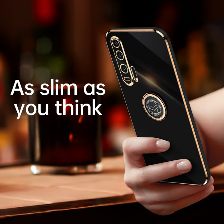 XINLI Straight Edge 6D Electroplate TPU Phone Case with Ring Holder – Ring Holder, TPU, For Honor 20 Pro, For Honor 20 Lite, For Honor 30