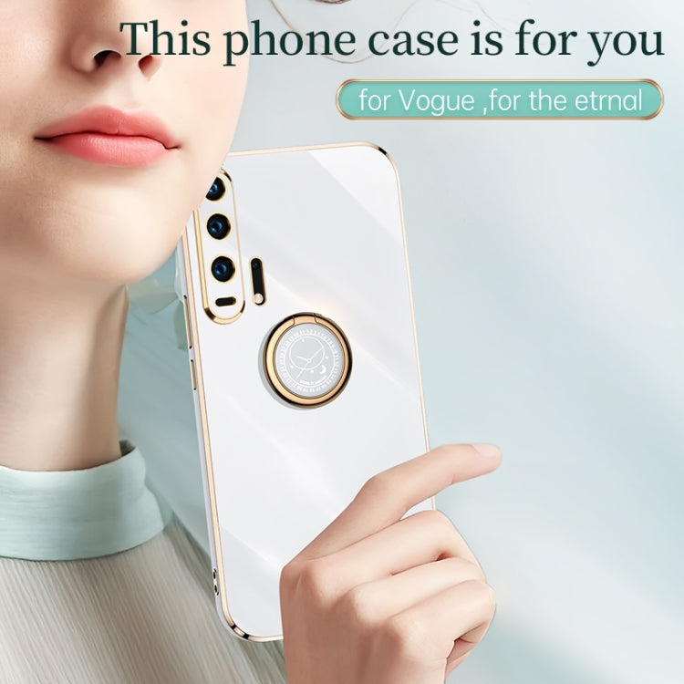 XINLI Straight Edge 6D Electroplate TPU Phone Case with Ring Holder – Ring Holder, TPU, For Honor 20 Pro, For Honor 20 Lite, For Honor 30