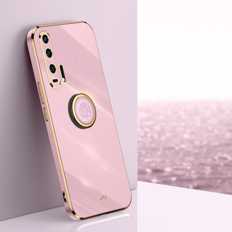 XINLI Straight Edge 6D Electroplate TPU Phone Case with Ring Holder – Ring Holder, TPU, For Honor 20 Pro, For Honor 20 Lite, For Honor 30 For Honor 20 Pro Cherry Purple