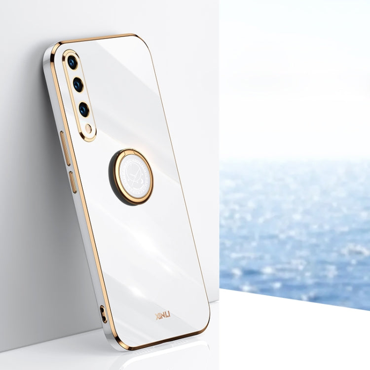 XINLI Straight Edge 6D Electroplate TPU Phone Case with Ring Holder – Ring Holder, TPU, For Honor 20 Pro, For Honor 20 Lite, For Honor 30 For Honor 20 Lite White