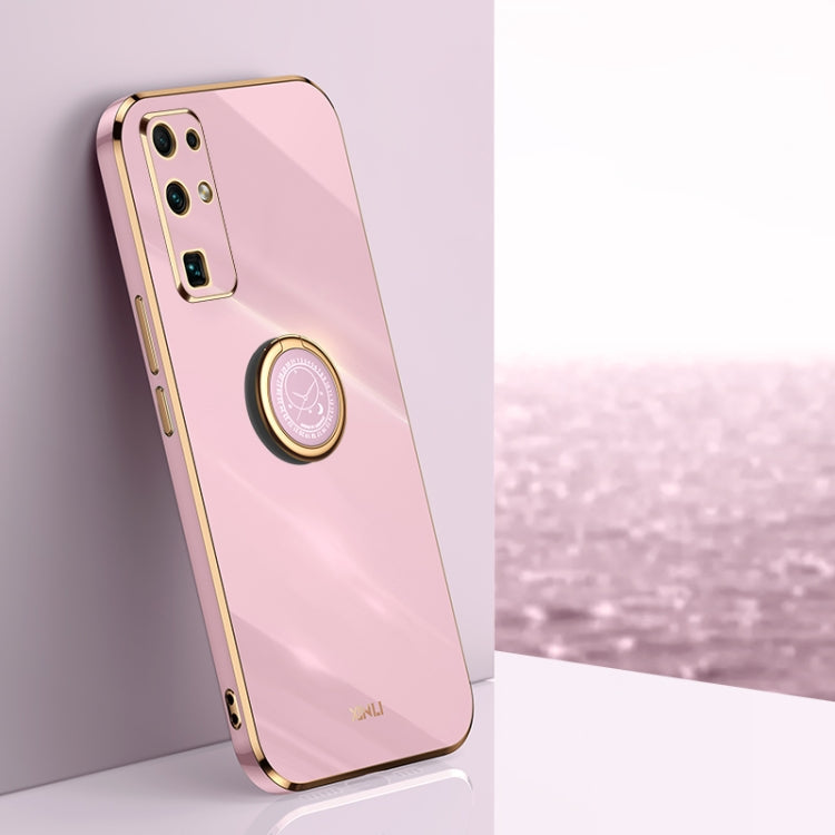 XINLI Straight Edge 6D Electroplate TPU Phone Case with Ring Holder – Ring Holder, TPU, For Honor 20 Pro, For Honor 20 Lite, For Honor 30 For Honor 30 Cherry Purple