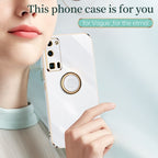 XINLI Straight Edge 6D Electroplate TPU Phone Case with Ring Holder – Ring Holder, TPU, For Honor 30 Pro, For Honor 30S, For Honor 30 Youth