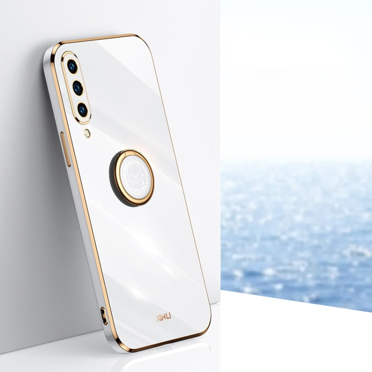 XINLI Straight Edge 6D Electroplate TPU Phone Case with Ring Holder – Ring Holder, TPU, For Honor 50, For Honor 50 SE, For Honor Play 3 For Honor Play 3 White