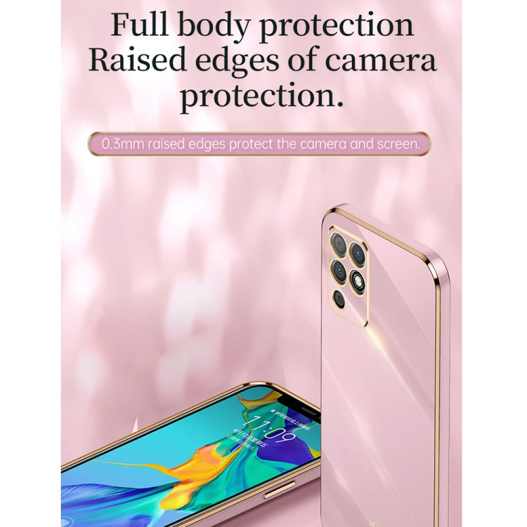 XINLI Straight Edge 6D Electroplate TPU Phone Case with Ring Holder – Ring Holder, TPU, For Honor Play 5T Youth, For Honor V40 5G, For Honor X10 5G