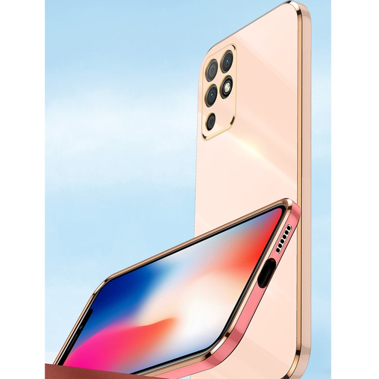 XINLI Straight Edge 6D Electroplate TPU Phone Case with Ring Holder – Ring Holder, TPU, For Honor Play 5T Youth, For Honor V40 5G, For Honor X10 5G