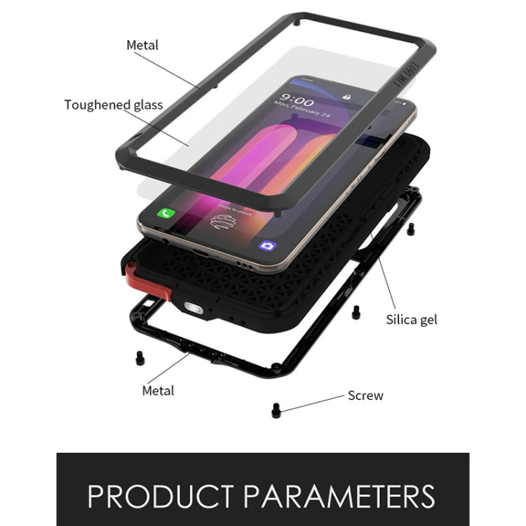 LOVE MEI Metal Shockproof Waterproof Dustproof Protective Case with Glass – Shockproof, Waterproof, For LG V60 ThinQ 5G