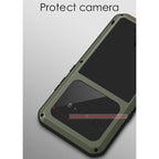 LOVE MEI Metal Shockproof Waterproof Dustproof Protective Case with Glass – Shockproof, Waterproof, For LG V60 ThinQ 5G