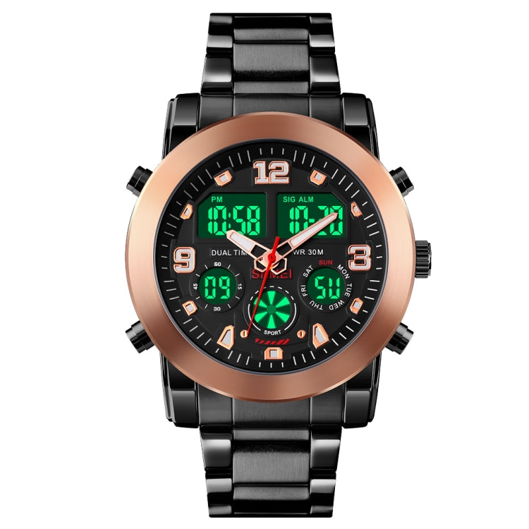 SKMEI 1642 Three-time Display Luminous Electronic Watch, Support Alarm Clock Rose Gold