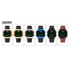 SKMEI 1650 Leather Strap Version LED Digital Display Electronic Watch with Touch Luminous Button, Leather Strap Version