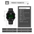 SKMEI 1650 Leather Strap Version LED Digital Display Electronic Watch with Touch Luminous Button, Leather Strap Version
