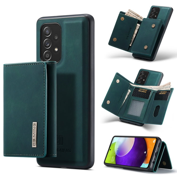 DG.MING M1 Series 3-Fold Multi Card Wallet + Magnetic Back Cover Shockproof Case with Holder Function, For Samsung Galaxy A52 5G / 4G, For Samsung Galaxy A72 5G / 4G, For Samsung Galaxy Note20, For Samsung Galaxy S20 FE For Samsung Galaxy A52 5G 4G Green