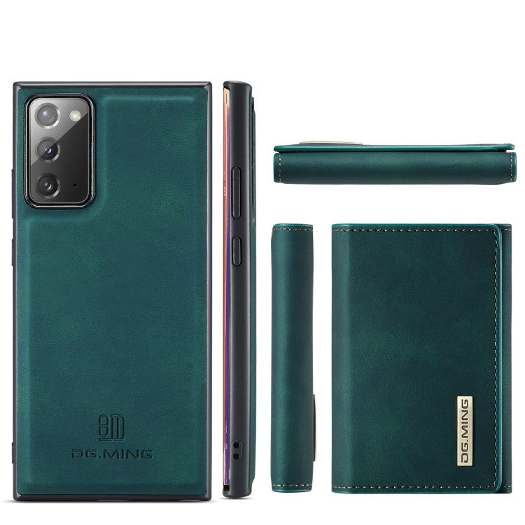 DG.MING M1 Series 3-Fold Multi Card Wallet + Magnetic Back Cover Shockproof Case with Holder Function – Shockproof, Magnetic, Card Slot, For Samsung Galaxy A52 5G / 4G, For Samsung Galaxy A72 5G / 4G, For Samsung Galaxy Note20, For Samsung Galaxy S20 FE For Samsung Galaxy Note20 Green