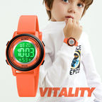 SKMEI 1721 Triplicate Round Dial LED Digital Display Luminous Silicone Strap Electronic Watch