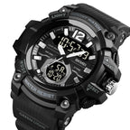 SKMEI 1725 Three Time LED Digital Display Timing Luminous Electronic Watch Black