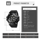 SKMEI 1725 Three Time LED Digital Display Timing Luminous Electronic Watch