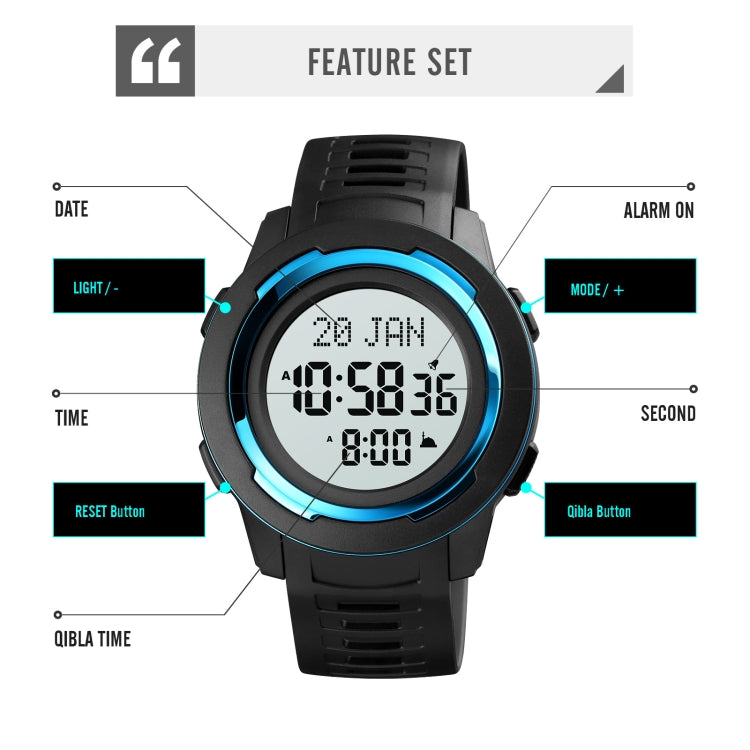 Watch – 1729 Qibla Calendar Timing Multifunctional LED Digital Display Luminous...