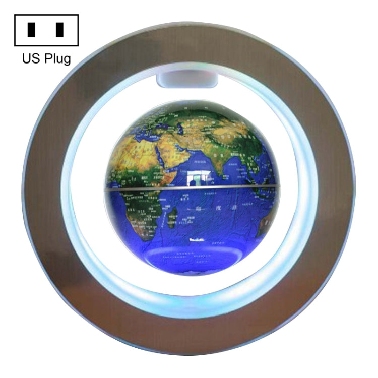 Living Room Desktop Decorations Magnetic Levitation Globe with LED Light, AU Plug, US Plug, EU Plug, UK Plug – Magnetic US Plug Dark Blue