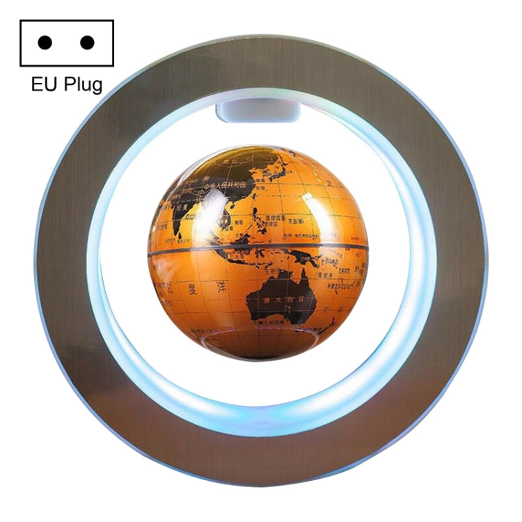 Living Room Desktop Decorations Magnetic Levitation Globe with LED Light, AU Plug, US Plug, EU Plug, UK Plug – Magnetic EU Plug Gold Yellow