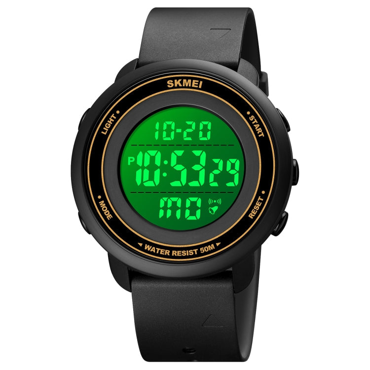 Watch – 1736 Triplicate Round Dial Timing LED Digital Display Luminous... Gold and White