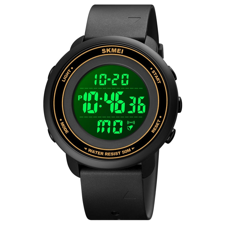 Watch – 1736 Triplicate Round Dial Timing LED Digital Display Luminous... Gold and Black