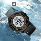 Watch – 1736 Triplicate Round Dial Timing LED Digital Display Luminous...