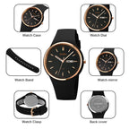 SKMEI 1747 Simple Bar scale Dial Silicone Strap Quartz Watch for Ladies